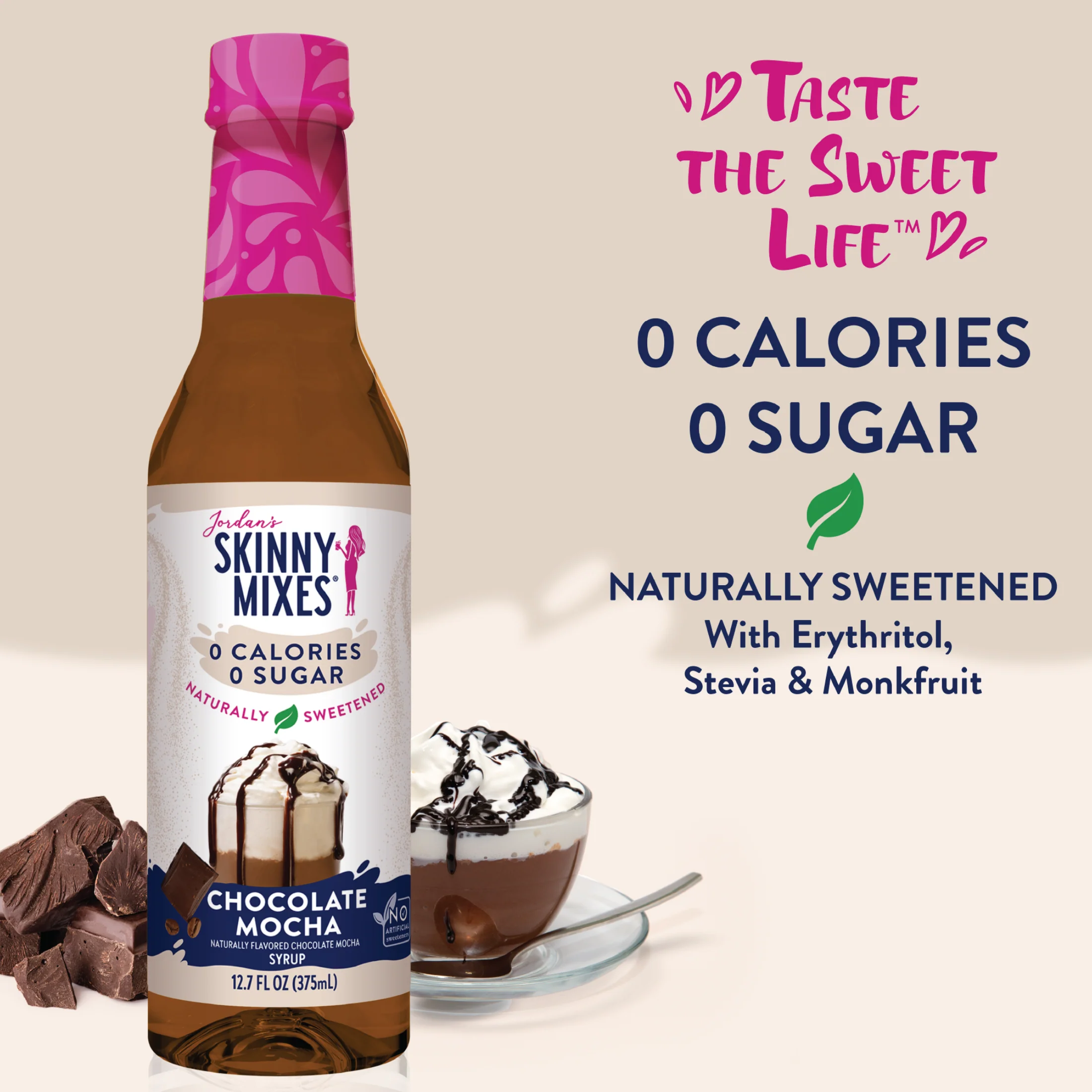 Naturally Sweetened Chocolate Mocha Syrup - 375ml - Image 3