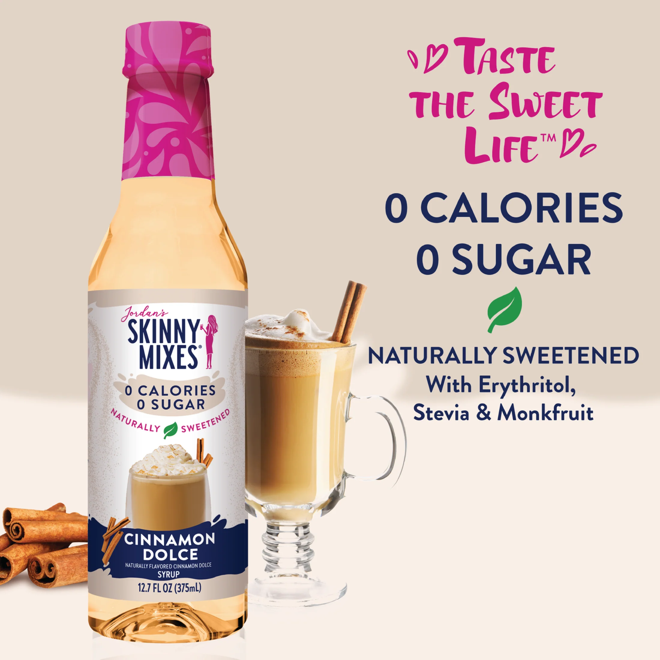 Naturally Sweetened Cinnamon Dolce Syrup - 375ml - Image 3